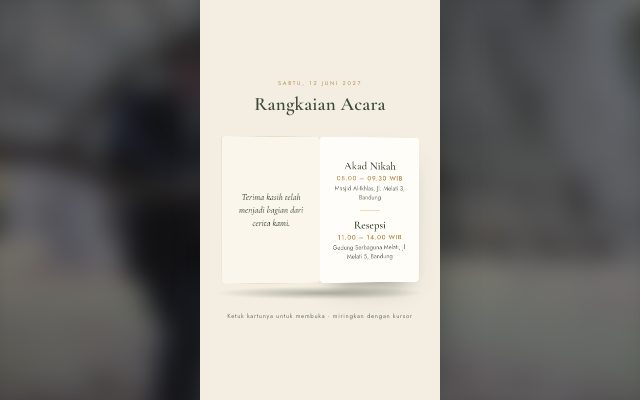Effect preview: A 3D invitation card that opens