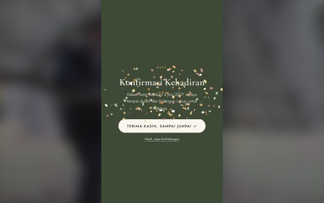 Effect preview: Confetti when guests RSVP